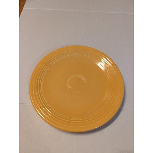 Fiestaware Fiesta Plate Charger Mustard Yellow 12" Vintage Yellow Round Wet Foot - Picture 1 of 9